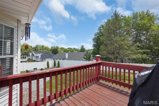 66 Walnutshade Ct, Saint Peters, MO 63376 - wooden terrace with a fenced backyard and a residential view