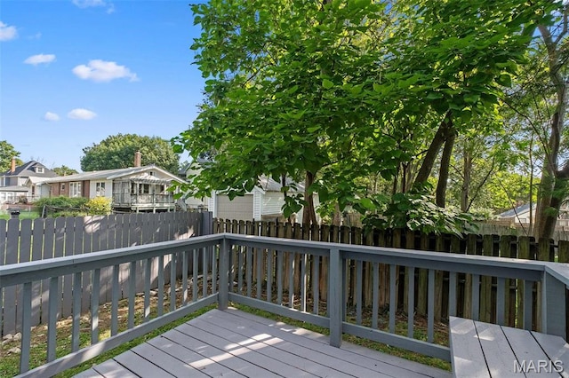 7211 Kensington Ave, Maplewood, MO 63143 - wooden deck with a fenced backyard and a residential view