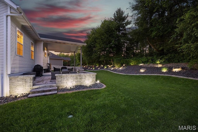 409 Briar Creek Rd, Troy, IL 62294 - view of grassy yard with an outdoor living space