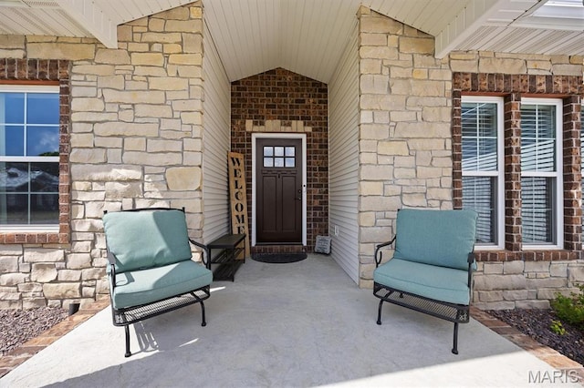 409 Briar Creek Rd, Troy, IL 62294 - doorway to property with a patio and stone siding