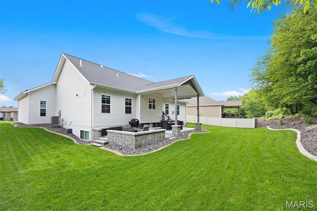 409 Briar Creek Rd, Troy, IL 62294 - back of property with a patio area and an outdoor hangout area