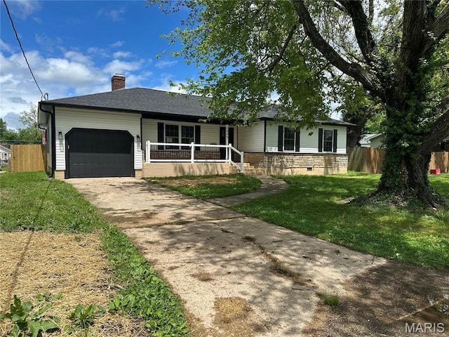 906 E Pace St, Salem, MO 65560 - single story home with an attached garage, a porch, a chimney, and driveway