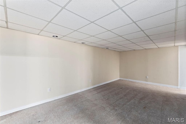 1095 Rogers Ln, Florissant, MO 63033 - unfurnished room with carpet floors, baseboards, and a drop ceiling