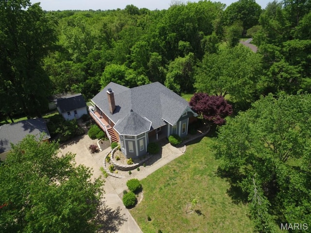 196 Creek Bottom Rd, Labadie, MO 63055 - view from above of property featuring a heavily wooded area