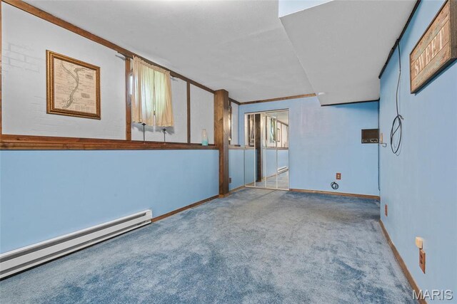 1934 Brigantine Cir, Worden, IL 62097 - basement with a baseboard radiator, carpet, and baseboards