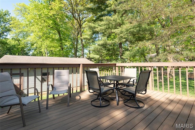 1934 Brigantine Cir, Worden, IL 62097 - wooden deck featuring outdoor dining area