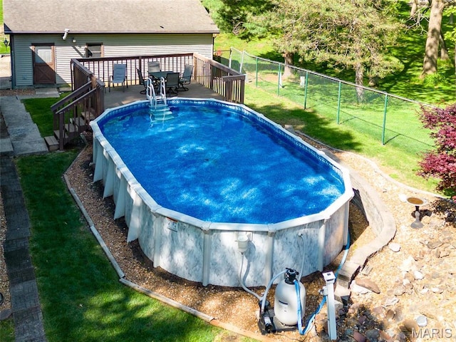 1934 Brigantine Cir, Worden, IL 62097 - view of swimming pool featuring a wooden deck