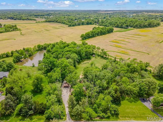 aerial view of a nearby body of water