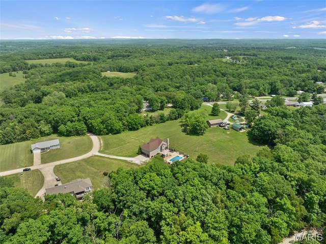 228 Bluegrass Ridge Rd, Saint Clair, MO 63077 - aerial view of property and surrounding area with a forest