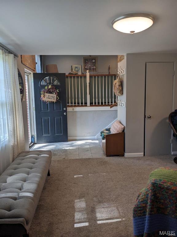 view of tiled living room