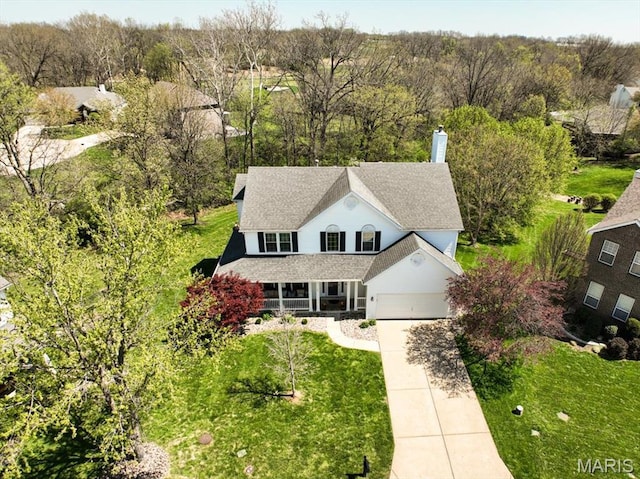 aerial view of property and surrounding area