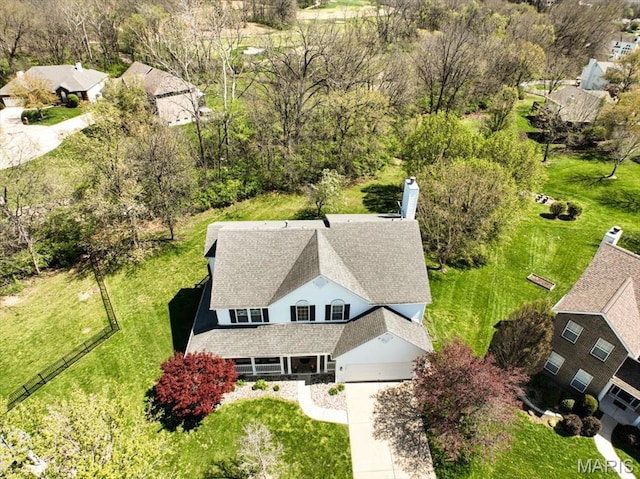 view from above of property