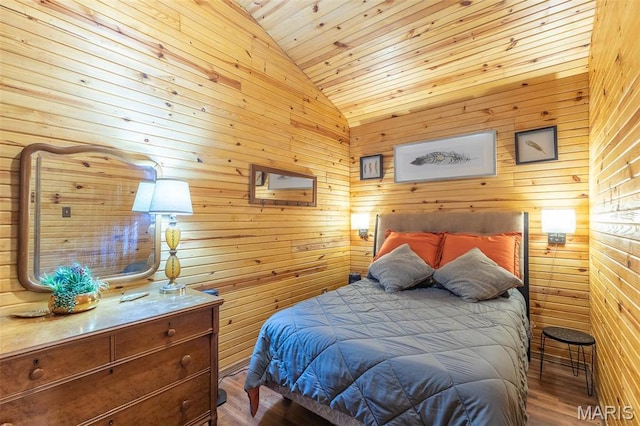 167 Ripley Co Rd Unit Y-3, Doniphan, MO 63935 - bedroom with lofted ceiling, wood finished floors, wooden walls, and wooden ceiling