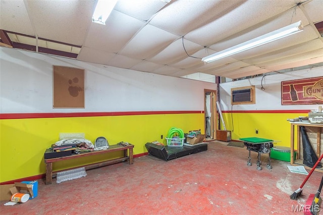 167 Ripley Co Rd Unit Y-3, Doniphan, MO 63935 - basement with a wall mounted AC, a paneled ceiling, and baseboards