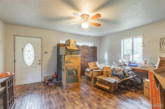 167 Ripley Co Rd Unit Y-3, Doniphan, MO 63935 - foyer entrance with wood finished floors, a ceiling fan, and a textured ceiling