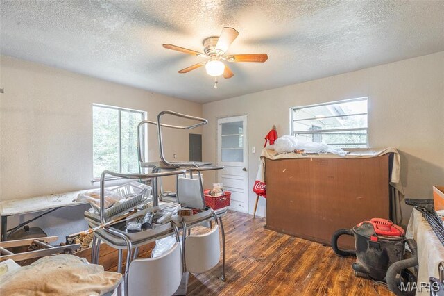 167 Ripley Co Rd Unit Y-3, Doniphan, MO 63935 - bedroom featuring hardwood / wood-style flooring, a textured ceiling, and ceiling fan