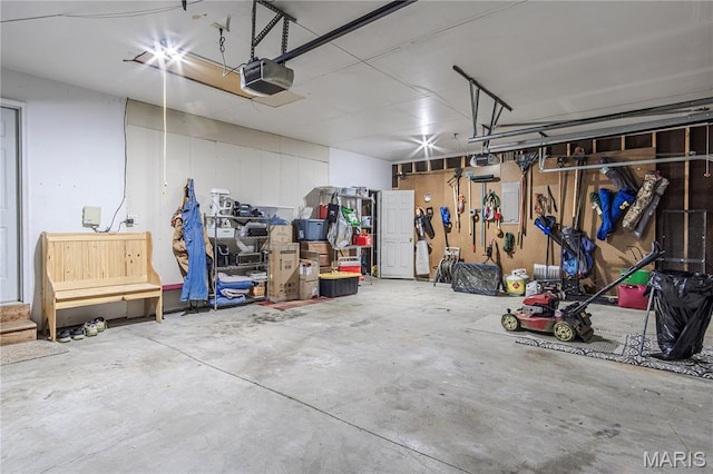 garage featuring a garage door opener