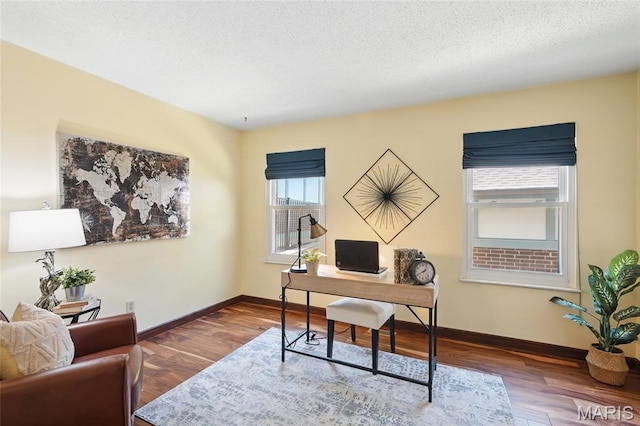 13112 Royal Pines Dr, Saint Louis, MO 63146 - office space featuring wood finished floors, baseboards, and a textured ceiling