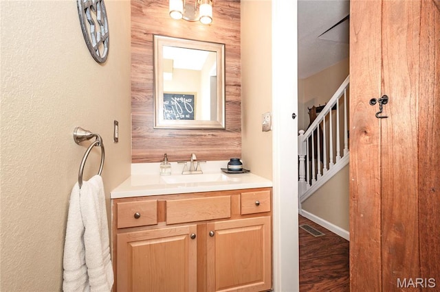1408 Glacier Pass, Festus, MO 63028 - bathroom with vanity and wood finished floors