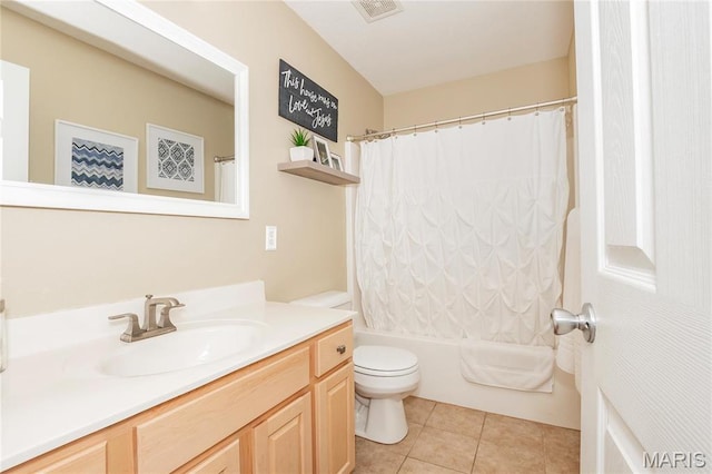 1408 Glacier Pass, Festus, MO 63028 - full bath with toilet, vanity, tile patterned floors, and shower / tub combo