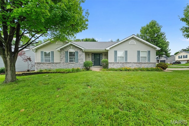 1102 Danielle Elizabeth Ct, Ofallon, MO 63366 - ranch-style home featuring a front yard and brick siding