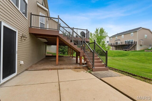1417 Red Oak Plantation Dr, Ballwin, MO 63021 - view of patio featuring stairs and a deck
