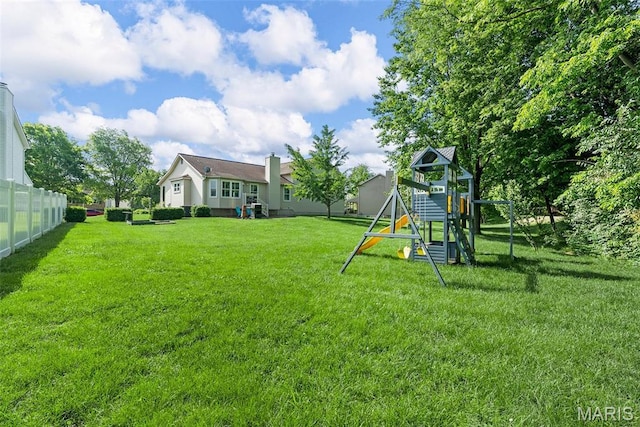 view of yard featuring a playground
