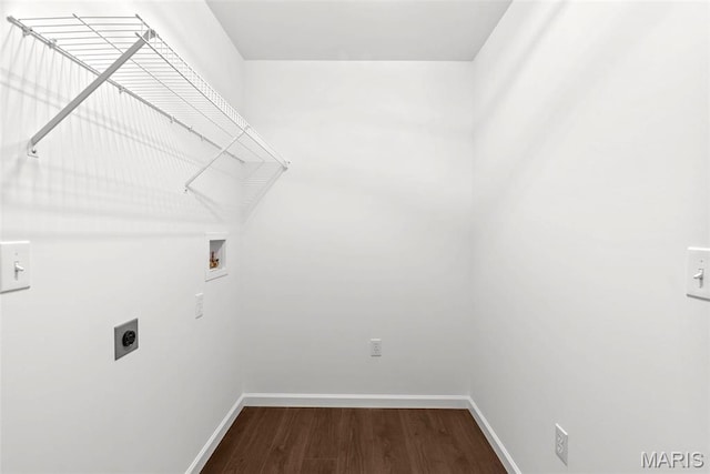 1909 Magnolia Way, Pevely, MO 63070 - laundry room with electric dryer hookup, washer hookup, and wood finished floors