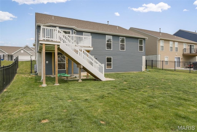 207 Savannah Ridge Ct, Fenton, MO 63026 - rear view of property featuring stairway and a deck