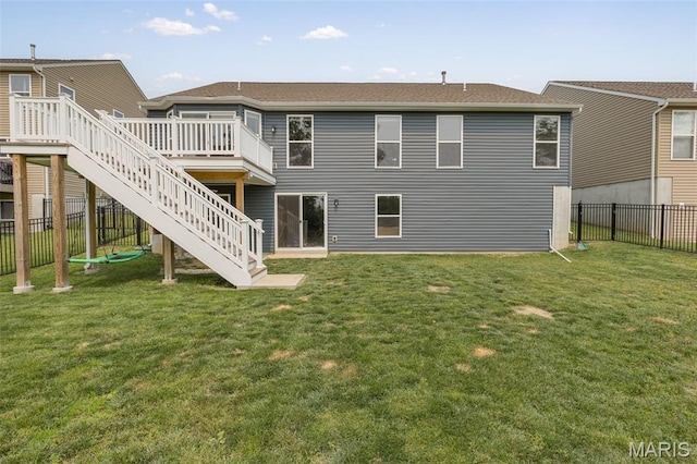 207 Savannah Ridge Ct, Fenton, MO 63026 - back of house featuring stairway and a deck