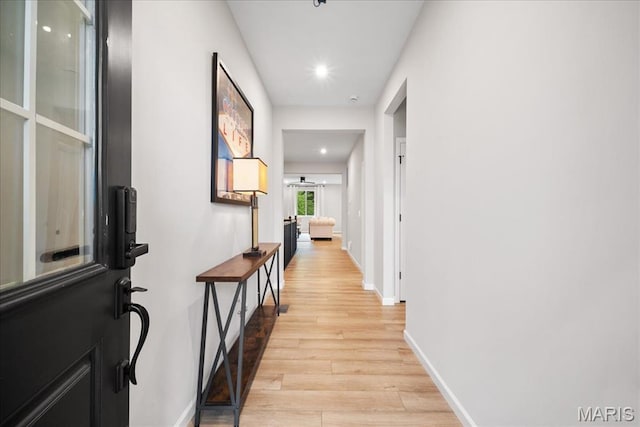 719 Myatt Dr, Wentzville, MO 63385 - corridor featuring light wood finished floors and recessed lighting