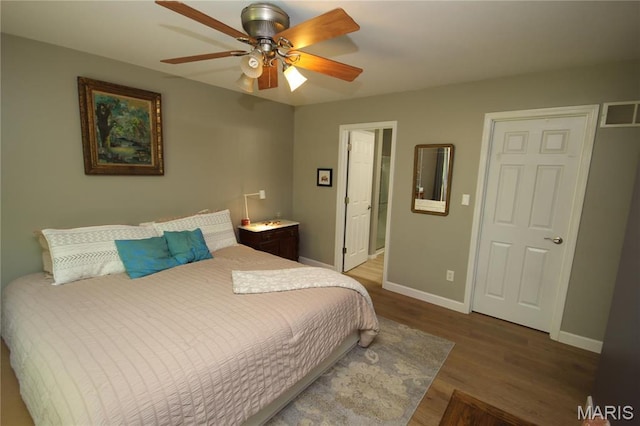 1209 Hunters Chase Dr, Eureka, MO 63025 - bedroom with wood finished floors, baseboards, and ceiling fan