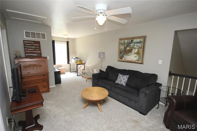 1209 Hunters Chase Dr, Eureka, MO 63025 - carpeted living area with a ceiling fan