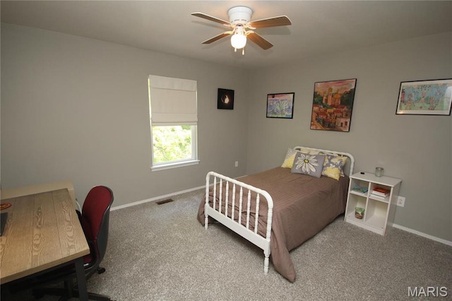 1209 Hunters Chase Dr, Eureka, MO 63025 - bedroom featuring carpet flooring, baseboards, an office area, and a ceiling fan
