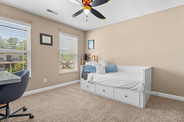 1438 Arbor Green Trl, Ofallon, IL 62269 - bedroom featuring baseboards, carpet floors, and a ceiling fan