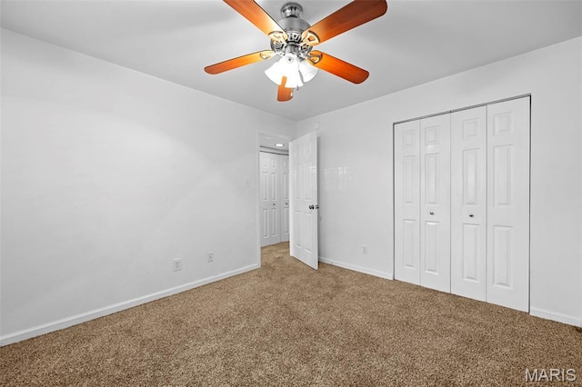 1811 Gascony Parc Dr Unit 1811, Lake St Louis, MO 63367 - unfurnished bedroom featuring carpet floors, baseboards, ceiling fan, and a closet