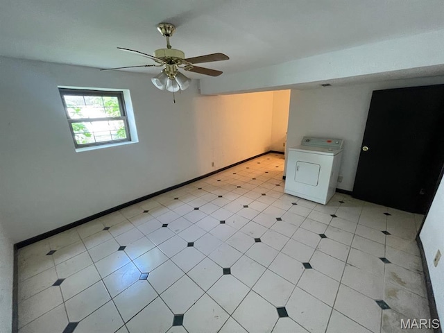 33 Briarcliff Dr, Granite City, IL 62040 - spare room with washer / dryer, ceiling fan, and baseboards