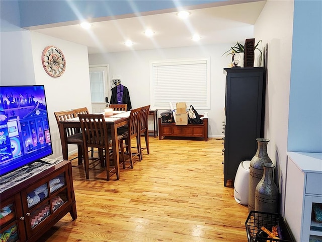 1104 Ringo St, Mexico, MO 65265 - dining space featuring light wood-style flooring and recessed lighting