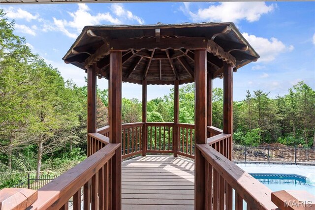 122 Morgan Lake Rd, De Soto, MO 63020 - wooden terrace featuring a gazebo