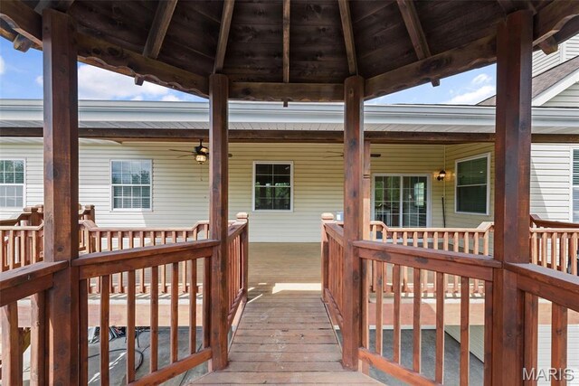 122 Morgan Lake Rd, De Soto, MO 63020 - wooden terrace featuring a gazebo