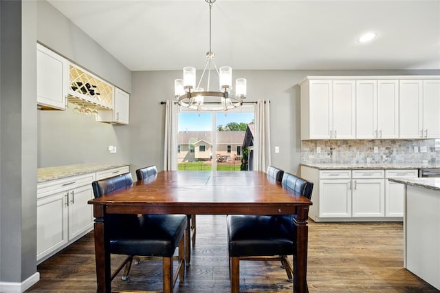491 Cypress Creek Ln, Imperial, MO 63052 - dining room with a chandelier, wood finished floors, and recessed lighting