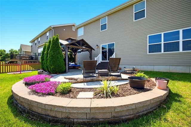 491 Cypress Creek Ln, Imperial, MO 63052 - rear view of property with a gazebo, a patio area, and entry steps