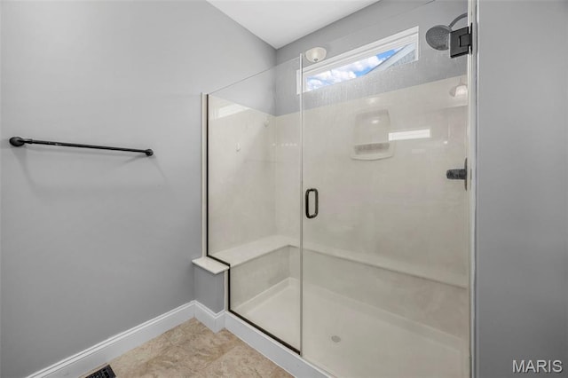 137 Countryshire Dr, Lake St Louis, MO 63367 - bathroom featuring a stall shower and baseboards