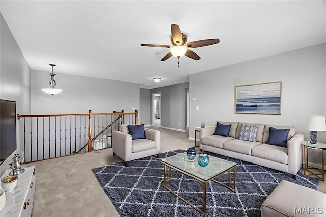 137 Countryshire Dr, Lake St Louis, MO 63367 - carpeted living area featuring a ceiling fan