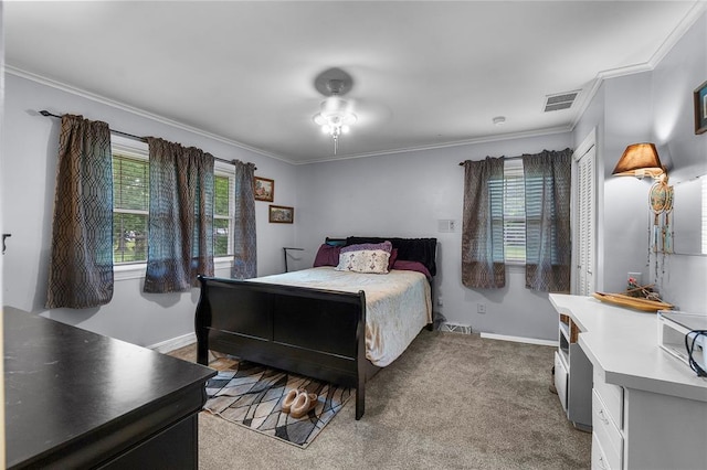 102 E Charlotte, Lilbourn, MO 63862 - bedroom with ornamental molding, baseboards, and light colored carpet