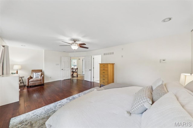 200 Hibler Oaks Dr, Creve Coeur, MO 63141 - bedroom featuring hardwood / wood-style floors, ceiling fan, and baseboards