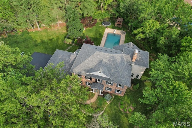 200 Hibler Oaks Dr, Creve Coeur, MO 63141 - view from above of property featuring a pool area