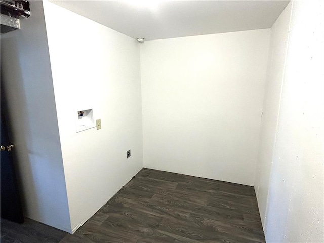 laundry room featuring hookup for a washing machine and dark wood-type flooring