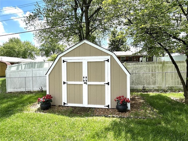 view of shed