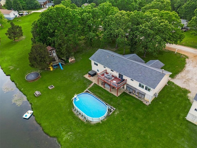 12930 Mohawk Dr, De Soto, MO 63020 - view of subject property featuring a pool and a large body of water